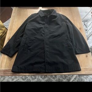 Sanyo New York Tokyo Trench Coat Button Front Black Men’s Size 46R